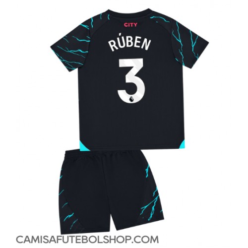 Camisa de time de futebol Manchester City Ruben Dias #3 Replicas 3º Equipamento Infantil 2023-24 Manga Curta (+ Calças curtas)